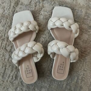 ShuShop Cream Braided Sandals
